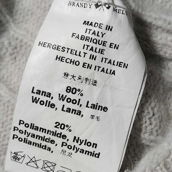 Brandy Melville grey wool cable knit button-up cardigan - Picture 5 of 9